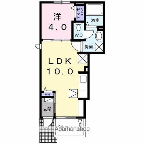 メゾン・ド・KOU A(1LDK/1階)の間取り写真