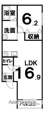 西18南28MS B棟(1LDK/1階)の間取り写真