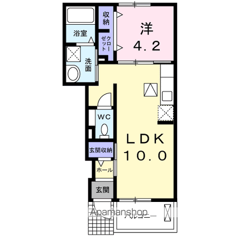 ミルト住吉Ⅱ(1LDK/1階)の間取り写真