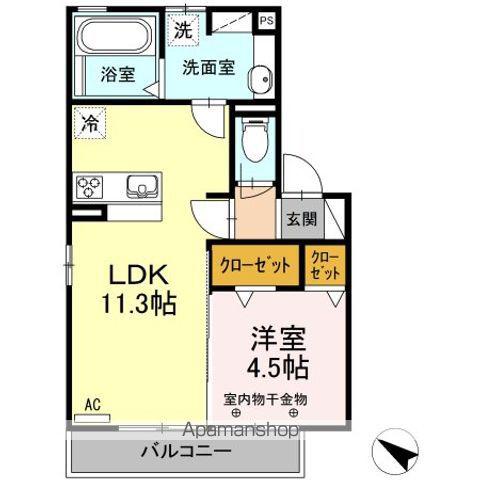 エルシャンブル(1LDK/2階)の間取り写真