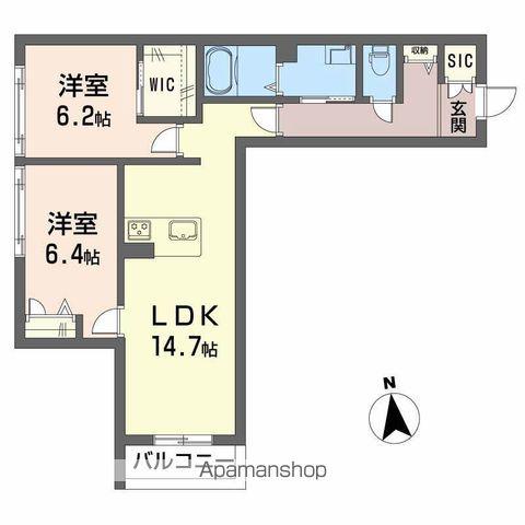 ほたる川(2LDK/1階)の間取り写真