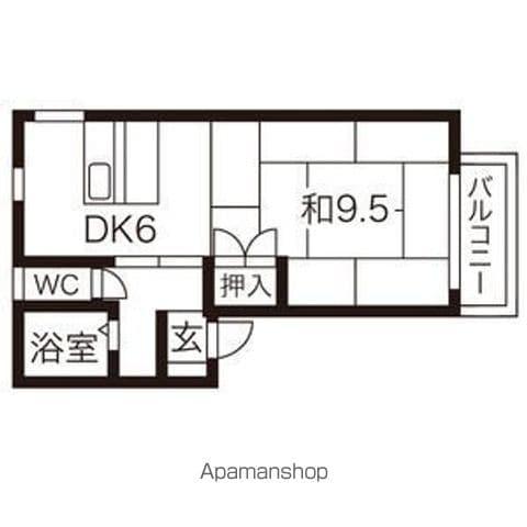 タウンハウスヨシダC棟(1DK/1階)の間取り写真
