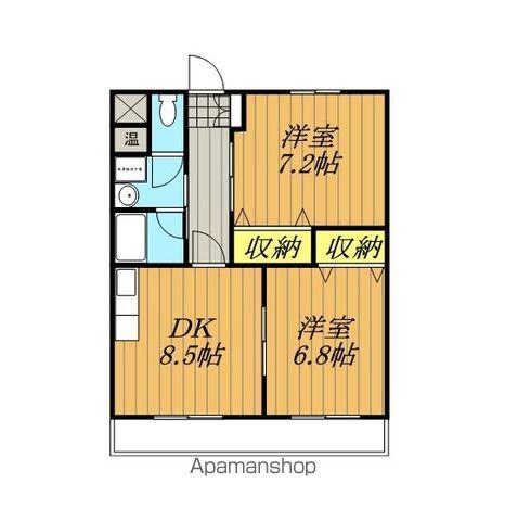 レジデンスやまぶき(2DK/2階)の間取り写真