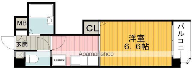 ベルトピア岡町ガーデンハイツ(1K/3階)の間取り写真