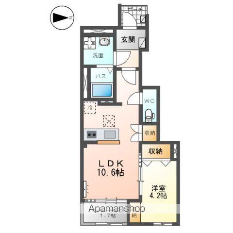 黒岩アパート(1LDK/1階)の間取り写真