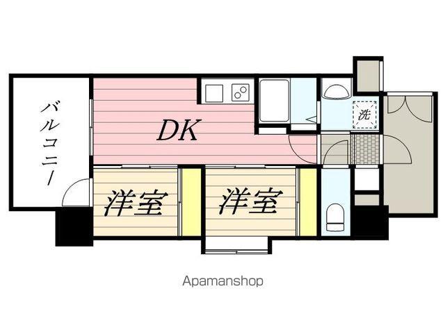 リアンシエルブルー雑餉隈(2DK/3階)の間取り写真