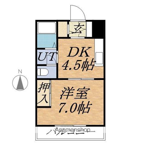 内山マンション(1DK/4階)の間取り写真