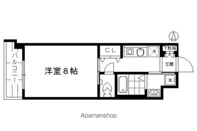 ベラジオ京都駅東(1K/4階)の間取り写真