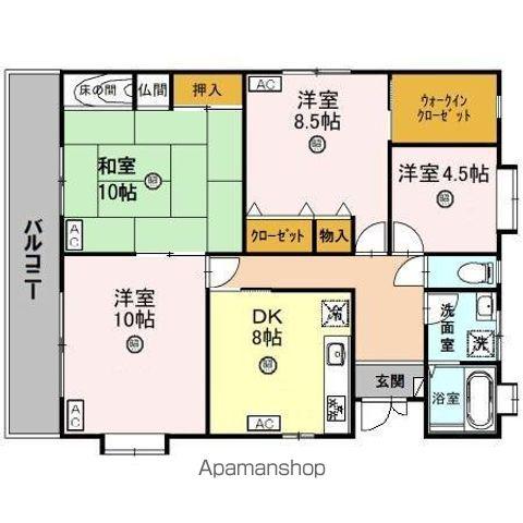 アルカディア(4DK/2階)の間取り写真