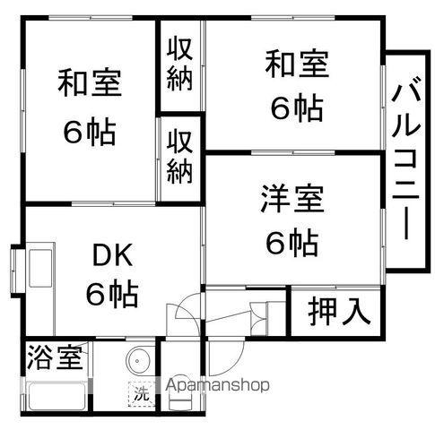 メモアール多賀城(3DK/2階)の間取り写真