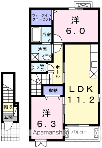 ベアート サリーナ(2LDK/2階)の間取り写真