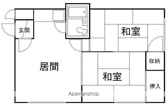 ラポール37 B棟(2DK/1階)の間取り写真