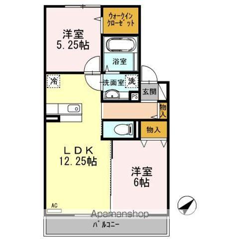 ベルテ東豊田(2LDK/2階)の間取り写真