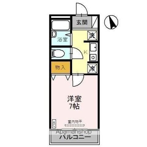 ヒルズ21(1K/1階)の間取り写真