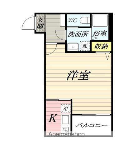 ソレイユ座間(1K/2階)の間取り写真