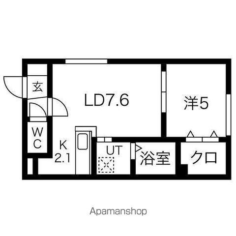 フォーチュンプラスサッポロⅡ(1LDK/2階)の間取り写真