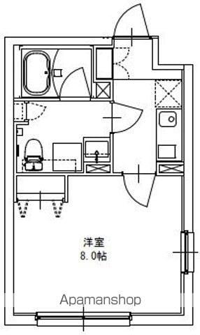 BARK LANE KAMINOGE(1K/1階)の間取り写真