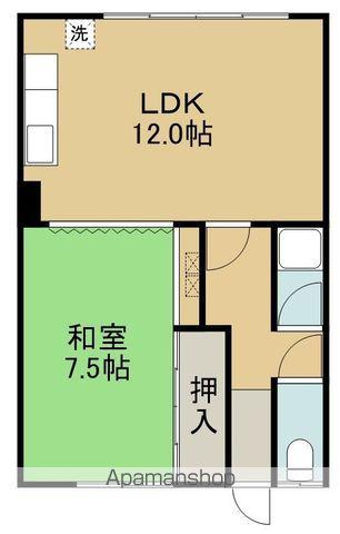 ミナミハイツ(1LDK/2階)の間取り写真