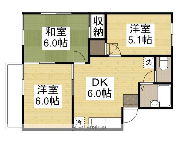 PARKコーポA(3DK/2階)の間取り写真