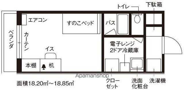 ドーミー高松錦町(ワンルーム/2階)の間取り写真