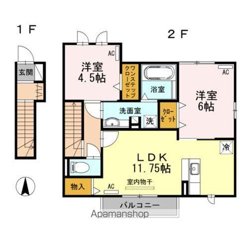 ストーリア小幡(2LDK/2階)の間取り写真