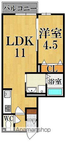 ミューズ秋篠(1LDK/2階)の間取り写真