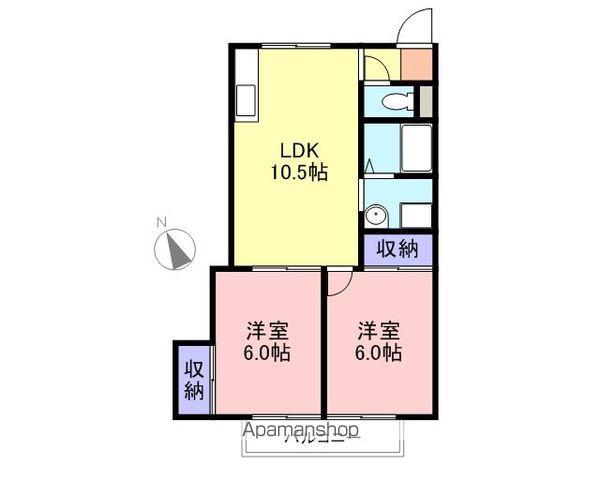 マチルド(2LDK/1階)の間取り写真
