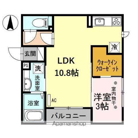 アラータ敦賀(1LDK/2階)の間取り写真