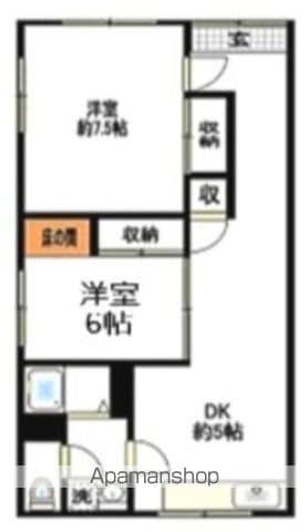 クロノス上星川(2DK/1階)の間取り写真