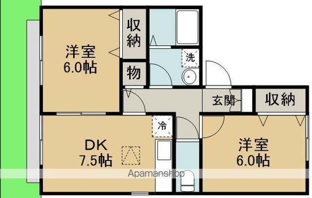 セーラム仙波B(2DK/1階)の間取り写真