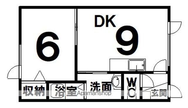 コーポパークサイド(1DK/2階)の間取り写真