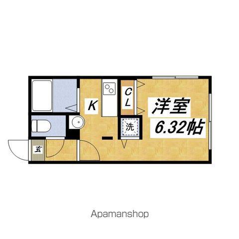 モデュロール氷川台(1K/4階)の間取り写真