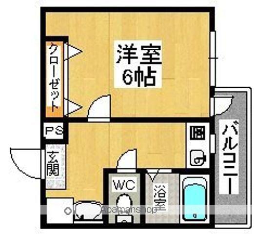 コスモメイト山之内(1K/4階)の間取り写真