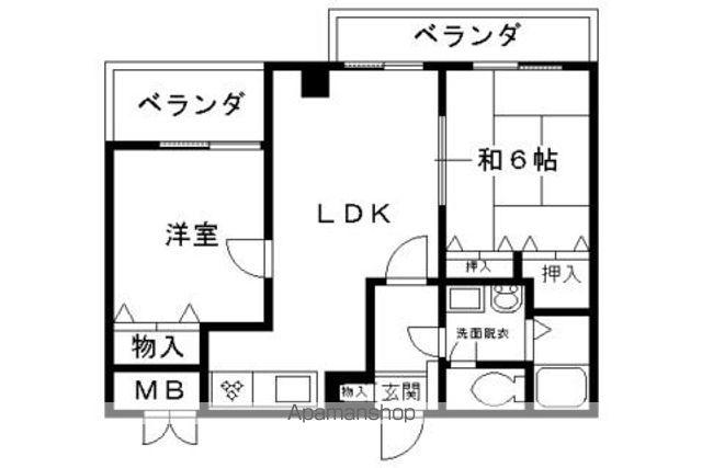 ドーム・シシャースチェ梅津(2LDK/2階)の間取り写真