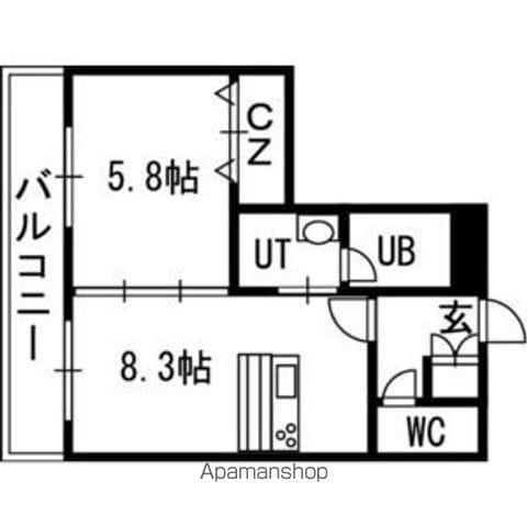 AMBIENTE619(1LDK/2階)の間取り写真