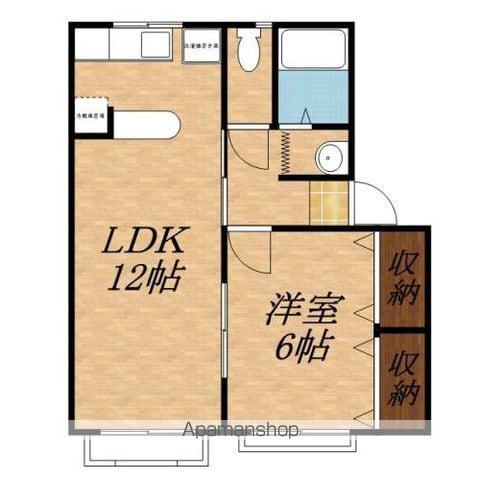 ハイツ松崎B棟(1LDK/2階)の間取り写真