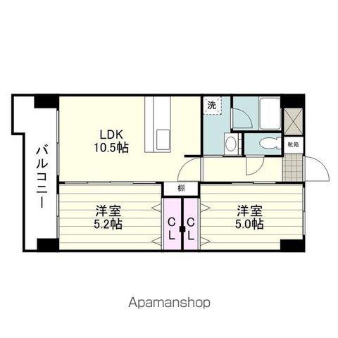 サンレガーロ南林寺(2LDK/10階)の間取り写真