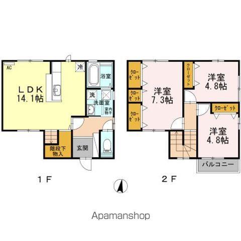 上越新幹線 新潟駅 徒歩23分 2階建 築11年(3LDK)の間取り写真