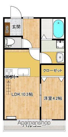 ハートランド大宮(1LDK/2階)の間取り写真