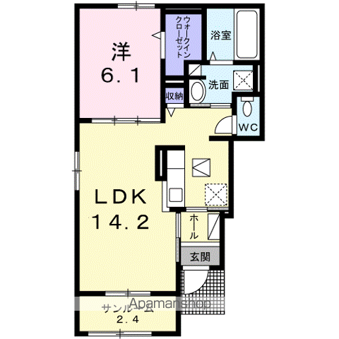 FORZA DKⅠ(1LDK/1階)の間取り写真