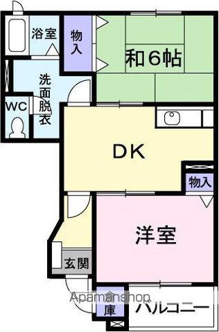 バウム野田(2DK/1階)の間取り写真