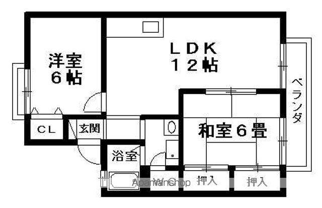 フォレストパークA・B(2LDK/2階)の間取り写真