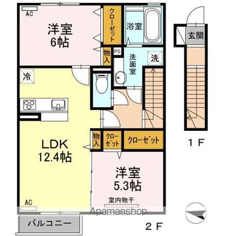 D-ROOM椿(2LDK/2階)の間取り写真