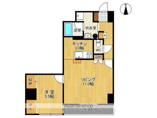 CENTER CITY5(1LDK/3階)の間取り写真