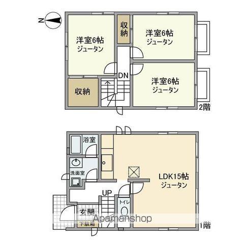 常磐線 柏駅 徒歩11分 2階建 築38年(3LDK)の間取り写真