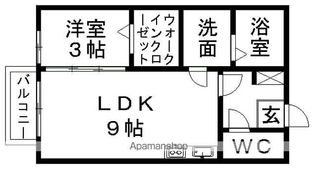 モナリエ池田(1LDK/2階)の間取り写真