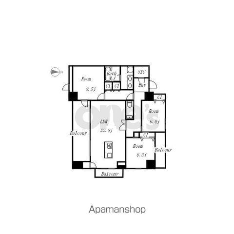 REPOSER名駅南(3LDK/10階)の間取り写真