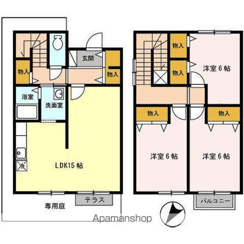 ビューテラスダイキ　Ｃ(3LDK)の間取り写真