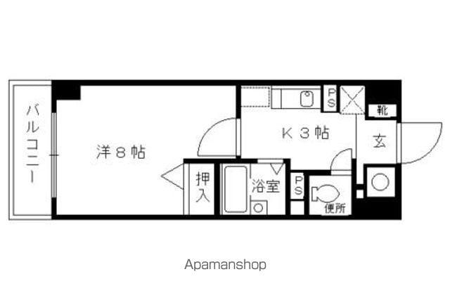 アルデールB(1K/5階)の間取り写真