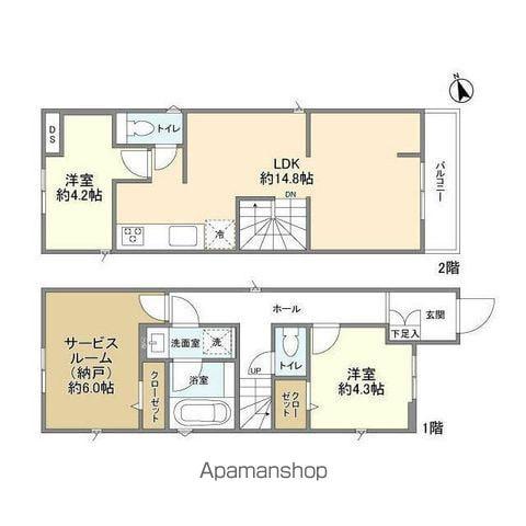 中央本線 西荻窪駅 徒歩18分 2階建 築3年(2SLDK)の間取り写真